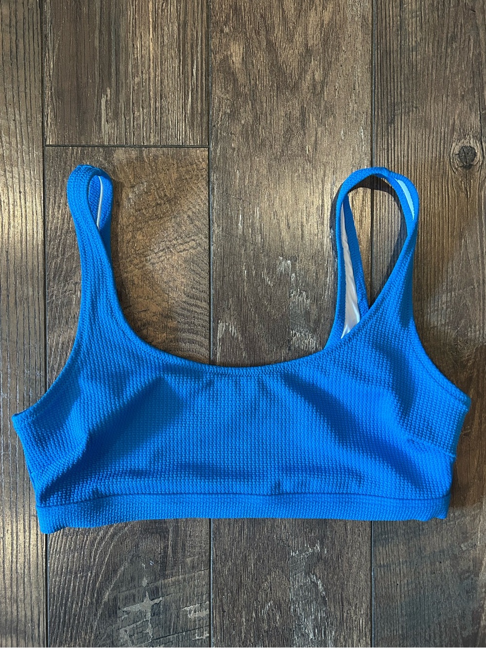 Old Navy Bright Blue Ribbed Bikini Top